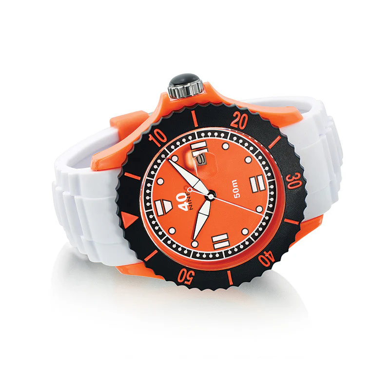 40Nine Extra Large 50mm Orange & White Watch - Image 2