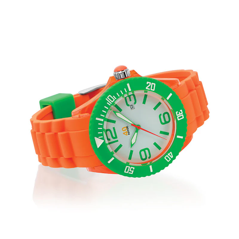 40Nine Large 45mm Orange & Green Watch - Image 2