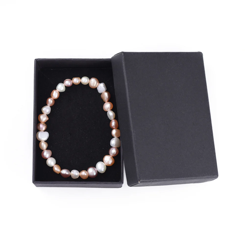 Beaded Natural Pearl Stretch Bracelet - Image 4