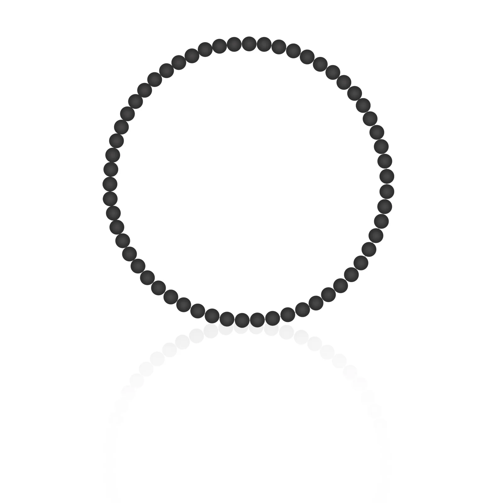Black Silicon Rubber 3mm Beaded Yoga Bracelet - Image 3