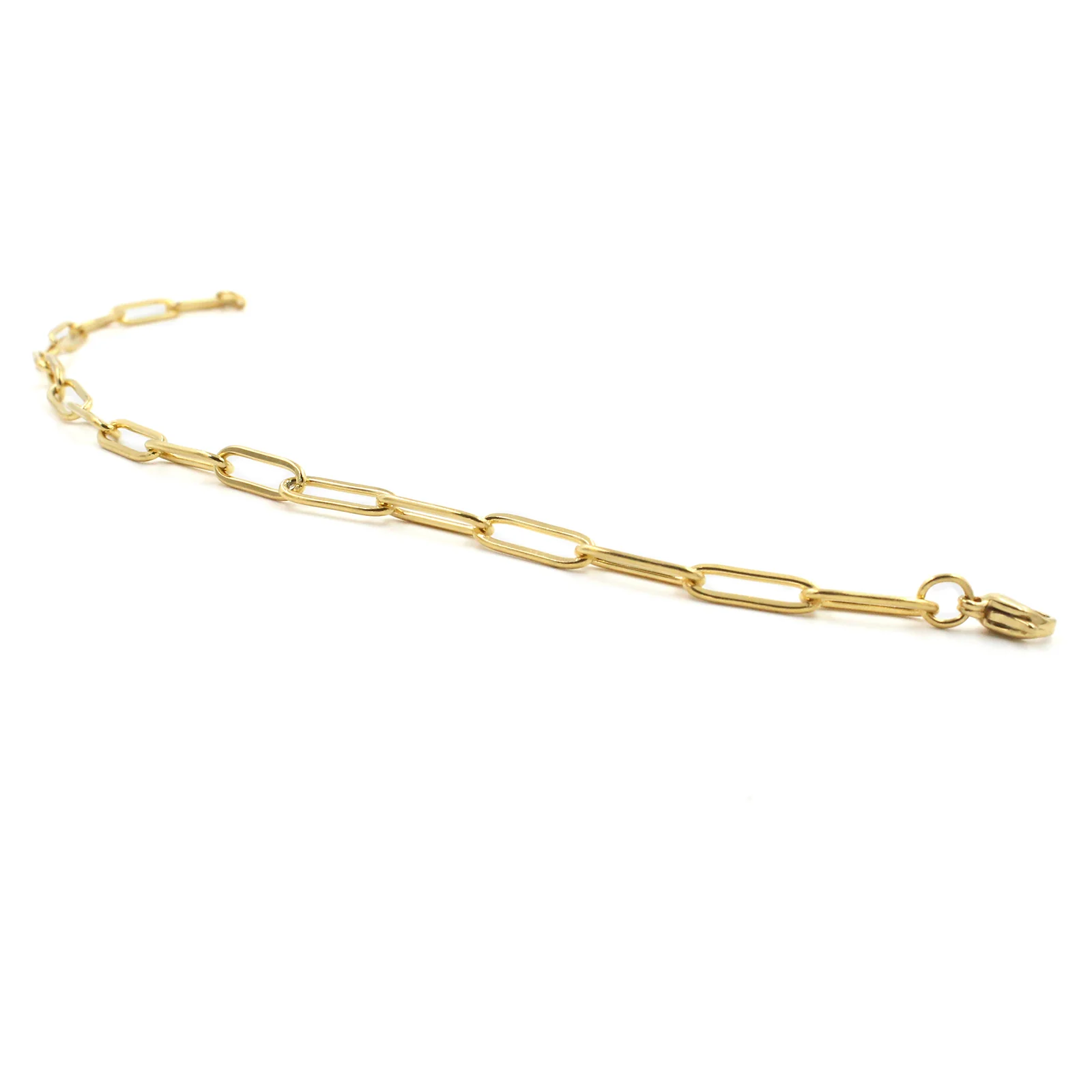 DG-20082013 Gold Stainless Steel Paper Clip Bracelet - Image 4