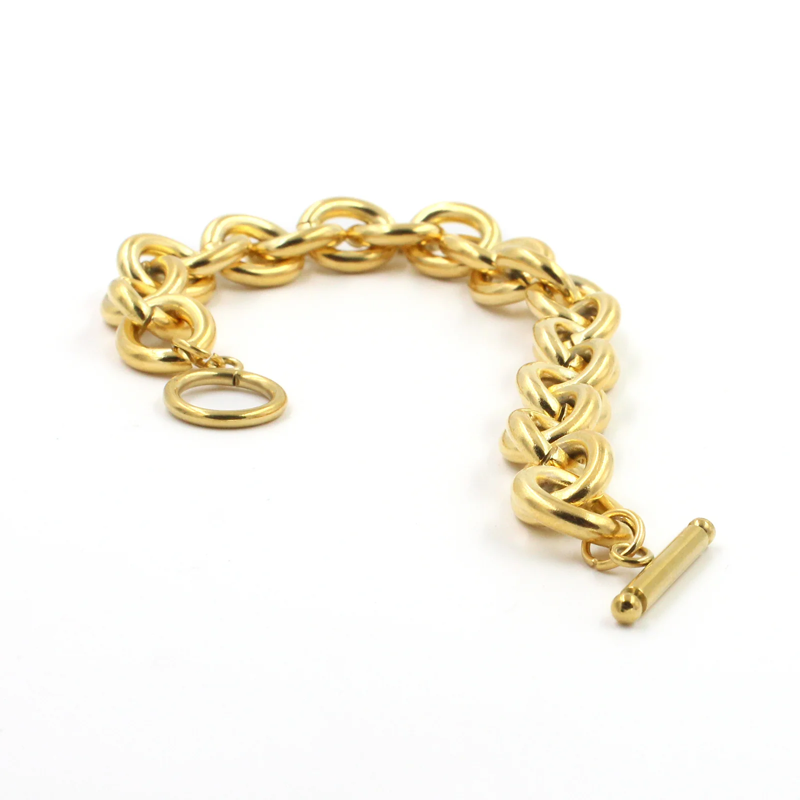 DG-20092201B Chunky Gold Stainless Steel Bracelet - Image 4