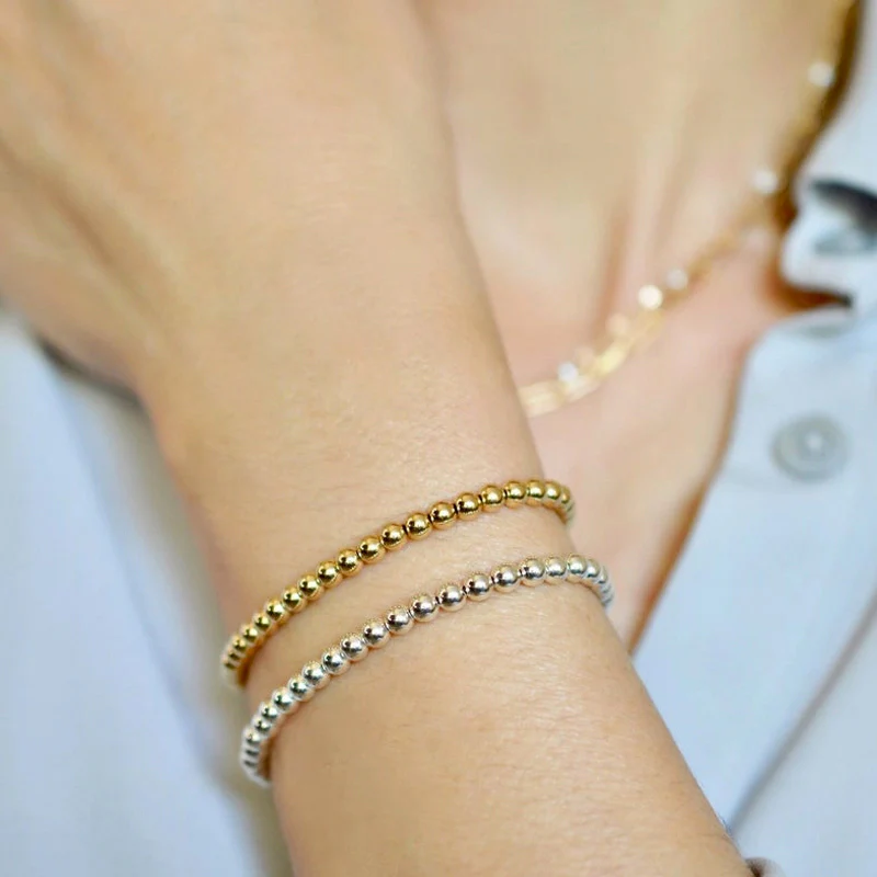 Gold Color Stainless Steel Beaded Bracelets - Image 7