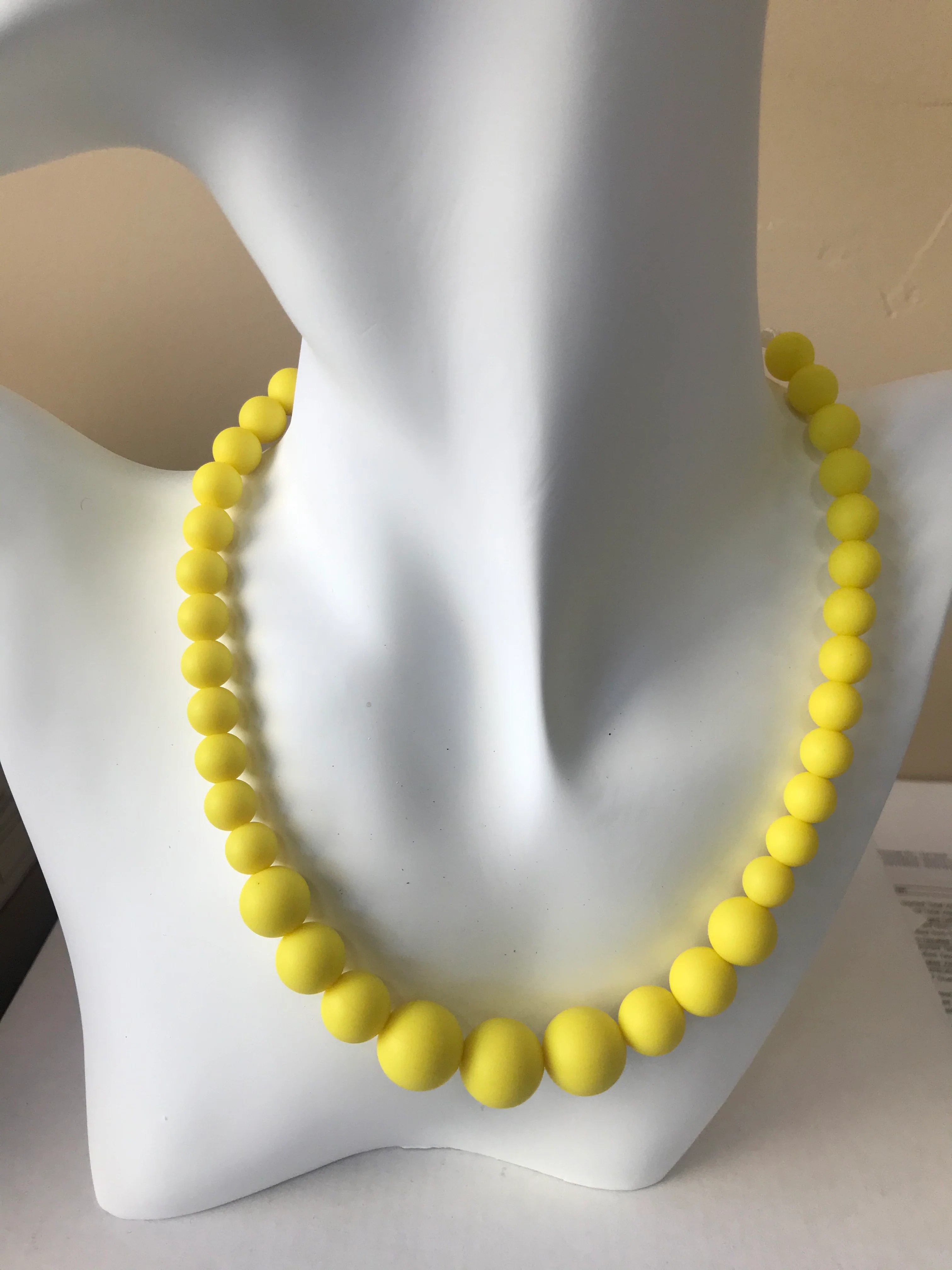 Lemon Yellow Silicon rubber bead necklace - Image 6