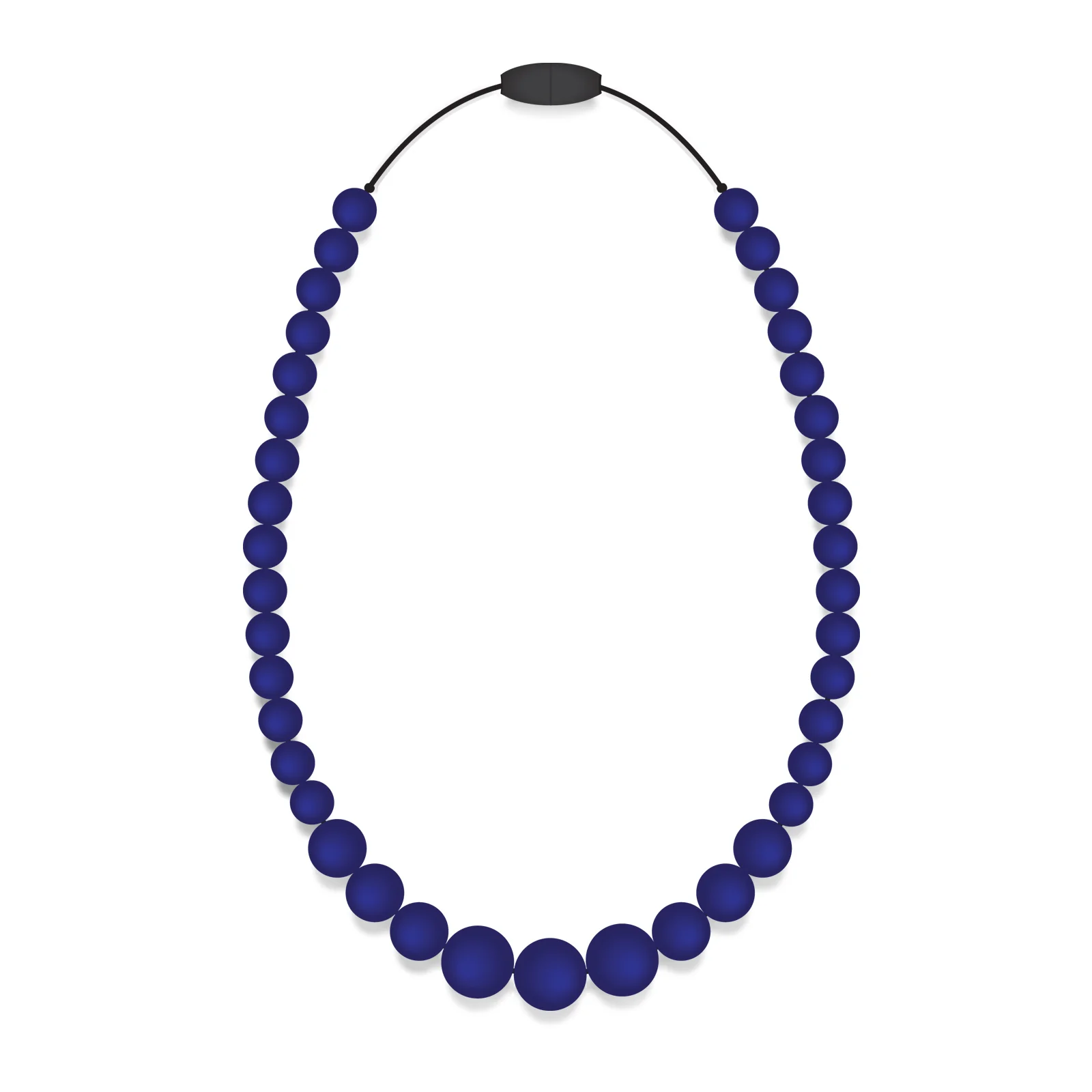 Navy Silicon rubber bead necklace - Image 4