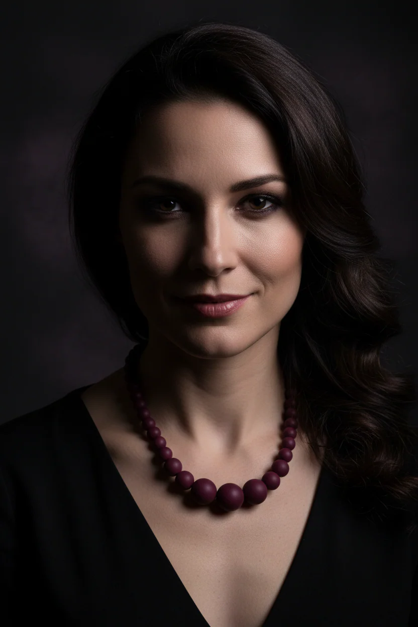 Red Wine Silicon rubber bead necklace - Image 2