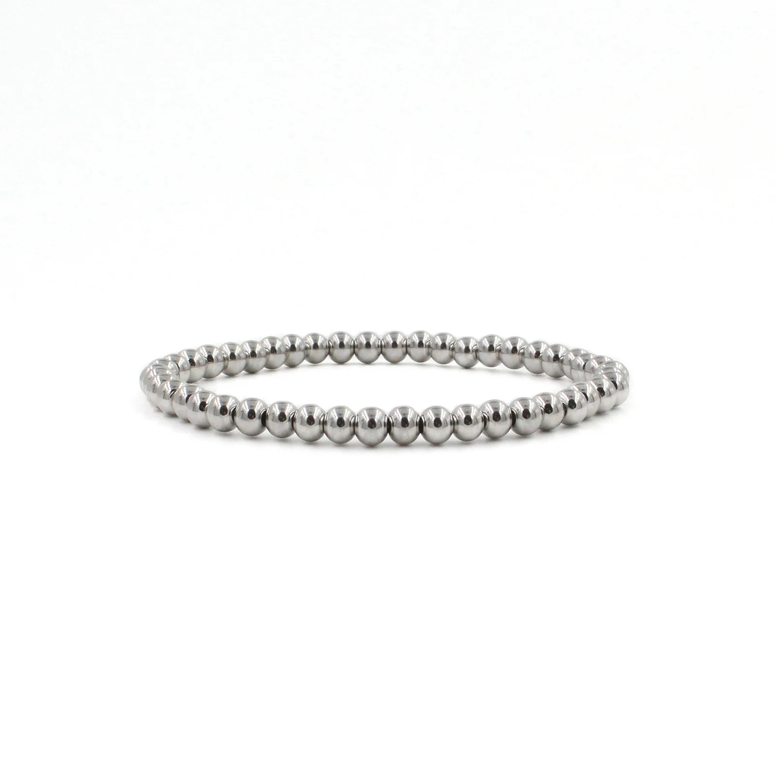 Set of 4 Silver Beaded Bracelets - Image 5