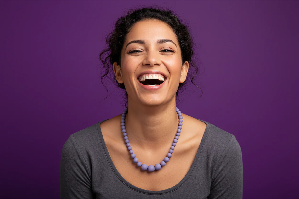 Wink Purple Silicon rubber bead necklace - Image 2